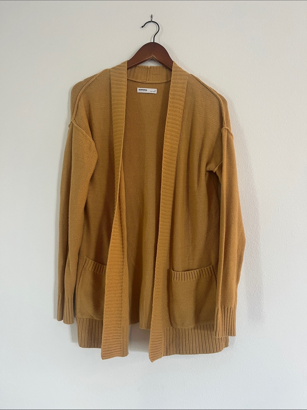 Sonoma Yellow Open-Front Cardigan Sweater